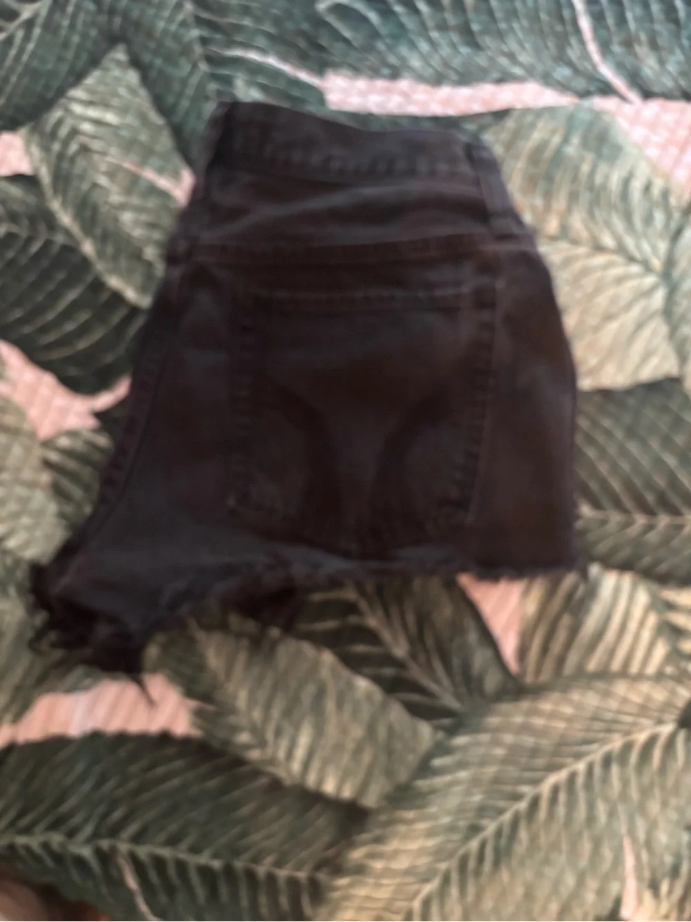 Hollister Black Ripped High-Rise Denim Shorts